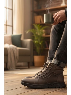 Enoch Hakiki Deri Sportif Tasarım Bağcıklı Erkek Bot