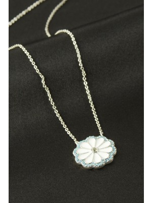 İlkyaz Fashion Papatya Mineli Zirkon Taşlı Kolye