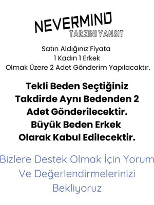 Nevermind Unisex Smile Baskılı Sevgili Kombini Oversize Hoodie Seti