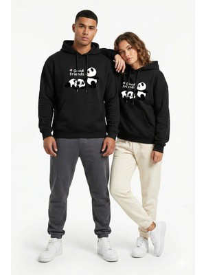Nevermind Unisex Oversize Hoodie Panda Figür Baskılı