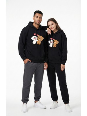 NEVERMIND Nevermind Unisex Oversize Hoodie Kalpli Figür Baskılı