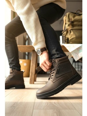 Enoch Hakiki Deri Dikiş Detaylı ve Dolgulu Bilek Erkek Bot