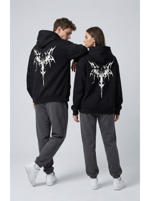 Nevermind Unisex Oversize Hoodie Grafik Sembol Baskılı