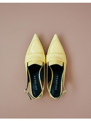 Emienza Marıa 1.sınıf Rugan Deri Dekolte Detaylı Bayan Babet