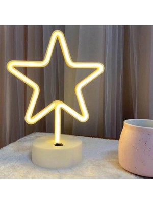 VeraGlobe Buğz Yıldız Neon LED Lamba