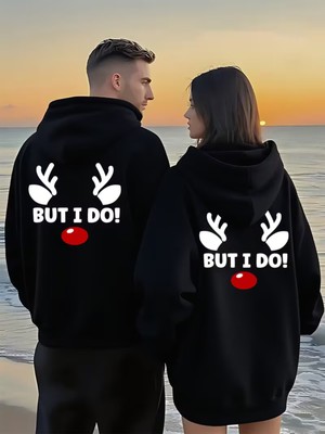 Nevermind But I Do! Sevgili Kombini Hoodie – Unisex Oversize Kapüşonlu Sweatshirt 2’li Set