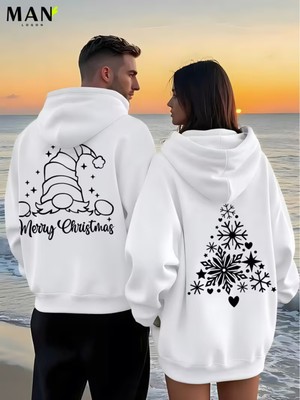 Nevermind Merry Christmas Sevgili Kombini Hoodie – Unisex Oversize Kapüşonlu Sweatshirt 2’li Set