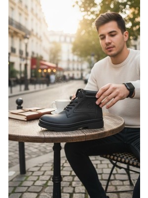 Enoch Hakiki Deri Dikiş Detaylı ve Dolgulu Bilek Erkek Bot