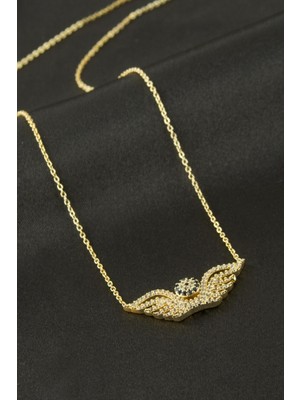 İlkyaz Fashion Kanat Nazar Zirkon Taşlı Kolye