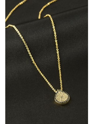 İlkyaz Fashion Oval Nazar Zirkon Taşlı Kolye