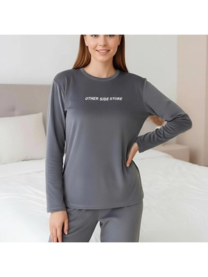 Enisa Gece Asaleti – Antrasit Kadife Kadın Ev Takımı