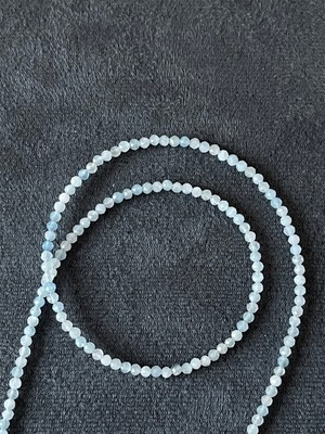 Aida Jewelss  Doğal Aquamarin Taşlı Zarif Gümüş Kilitli Doğal Taş Kolye