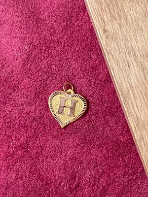 Rupen Kraft 14 Ayar Altın H Harfi Kolye Ucu Altın Kalpli Harf Kolye Ucu Altın Harf