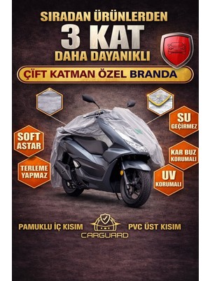 Carguard Honda Pcx 125 cc Fitilli Motosiklet Brandası, Arka Çanta Uyumlu