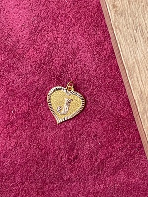 Rupen Kraft 14 Ayar Altın J Harfi Kolye Ucu Altın Kalpli Harf Kolye Ucu Altın Harf