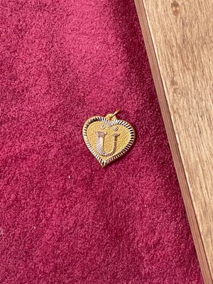 Rupen Kraft 14 Ayar Altın Ü Harfi Kolye Ucu Altın Kalpli Harf Kolye Ucu Altın Harf