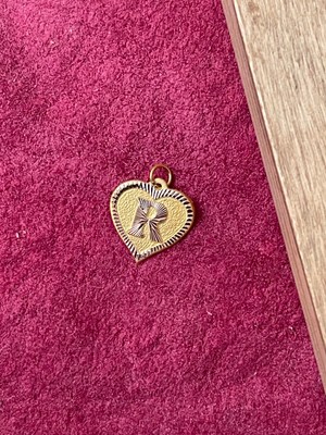 Rupen Kraft 14 Ayar Altın R Harfi Kolye Ucu Altın Kalpli Harf Kolye Ucu Altın Harf