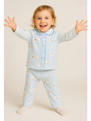 Buufuu Dama Unisex Bebek Mavi Takım