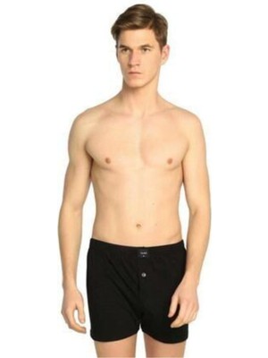Tutku Erkek Siyah Havlu Bel Penye Boxer 3'lü Paket-Füme-2xl
