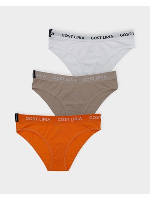 GOST LİRİA Soft Trio Kadın Slip  3 Lü Paket - Çok Renkli