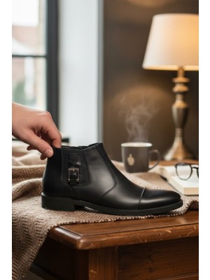 Enoch Hakiki Deri Yan Toka Detaylı Klasik Erkek Bot