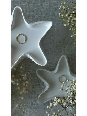 NİLCANDLE Deniz Yıldızı Şeklinde Takı Kasesi - Minimalist Dekoratif Obje – Yüzük ve Küpe Saklama Kabı