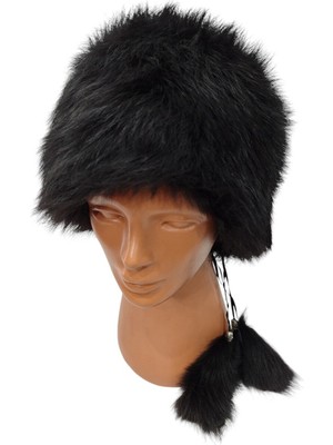 Zemheriden Kürklü Kadın-Erkek Deri Şapka Börk