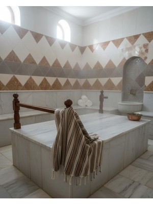 Monochrome Kara Tezgah El Dokuması Kahverengi Peştamal % 100 Organik Pamuk (100 cm x 190 Cm)