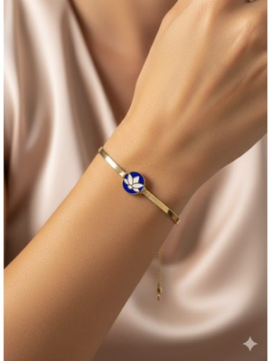 Papatya Silver 925 Ayar Lotus Çiçeği Italyan Bileklik.rose.gold.rodaj