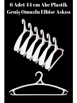 Manken İstanbul 6 Adet  Lüks Beyaz Plastik Ceket Askısı Kıyafet Askısı Takım Elbise Askısı Etek Askısı
