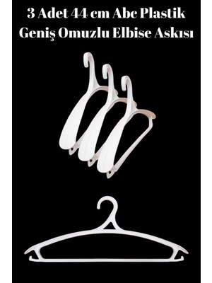 Manken İstanbul 3 Adet  Lüks Beyaz Plastik Ceket Askısı Kıyafet Askısı Takım Elbise Askısı Etek Askısı