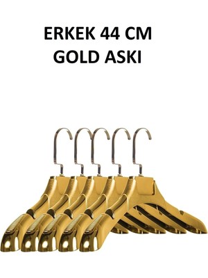 Manken İstanbul 20 Adet Italyan Kanca  Gold Kaplama Plastik Ceket Askısı Kıyafet Askısı Takım Elbise Askısı