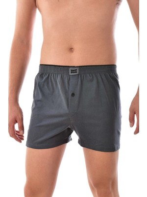 Tutku Erkek Düğmeli Boxer Füme Renkli Desenli 6 Adet Pamuklu Paça Tipi 3XL