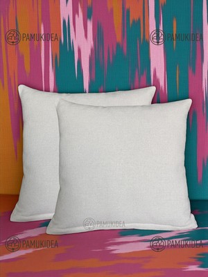 PAMUKIDEA Punch Için Işlemesiz Sade Düz Punchluk Yastık, Kırlent Kılıfı Desensiz  - Fermuarlı 2 Adet - 45X45