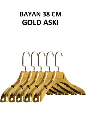 Manken İstanbul 10 Adet  Italyan Kanca  Gold Kaplama Plastik Ceket Askısı Kıyafet Askısı