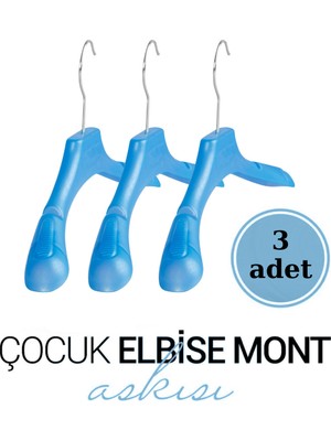 Manken İstanbul Mavi Plastik 30 cm Çocuk Askısı Çocuk Elbise Askısı Çocuk Kıyafet Askısı