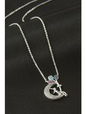 Marsilyan Balonlu Kız Çocuk Zirkon Taşlı Kolye