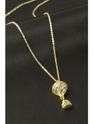 Marsilyan Uçan Balon Zirkon Taşlı Kolye