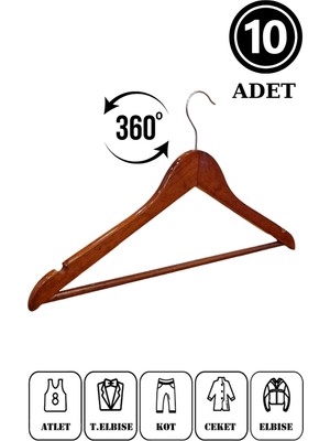 Manken İstanbul 10 Adet  Ahşap Ceket Askısı Gömlek Askısı Tişört Askısı Ahşap Askı Elbise Askısı