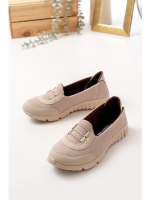 buğrahayalin Kadın Bağcıksız Spor Babet | Hafif ve Nefes Alabilen Tekstil | Kısa Topuklu Günlük Rahat Ayakkabı