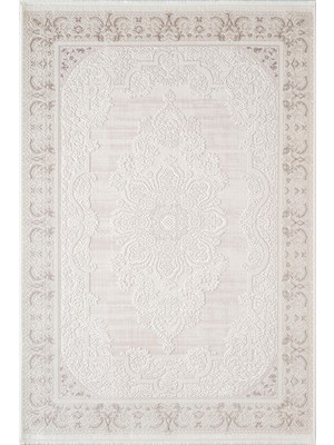 Karmen Halı Leon LN006B Krem Halı Klasik Desen Pamuk Taban Akrilik Tozuaz Salon Yatak Odası Koridor Halısı