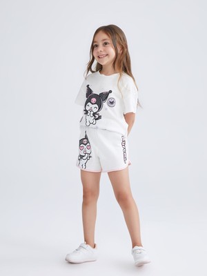 Lc Waikiki Yeni Sezon Beli Lastikli Kuromi Baskılı Kız Çocuk Şort