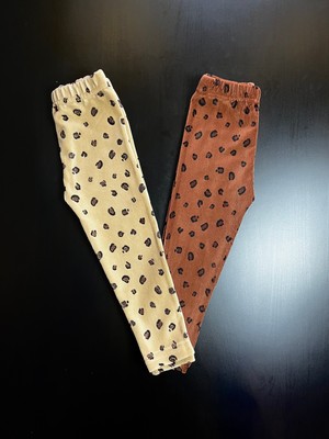 Bobsi Co Kız Çocuk Fitilli Kadife %100 Pamuk 2'li Renkli Takım Tayt Seti