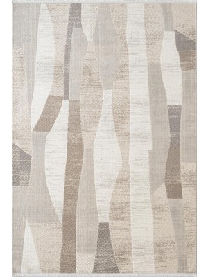 Karmen Halı Leon LN012B Bej Halı Klasik Desen Pamuk Taban Akrilik Tozuaz Salon Yatak Odası Koridor Halısı