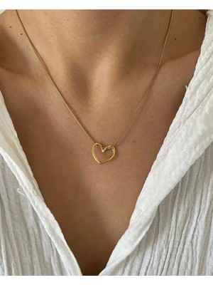 316L Çelik Kalp Model Kadın Kolye