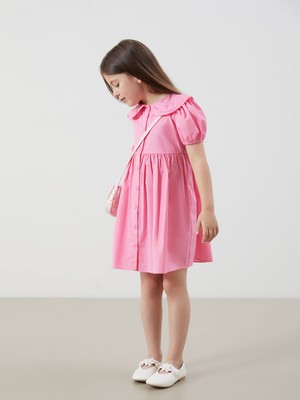 Lc Waikiki Yeni Sezon Bebe Yaka Poplin Kız Çocuk Elbise