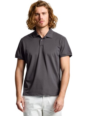 Slam Tech Pique Polo Ss Erkek Gri Tişört