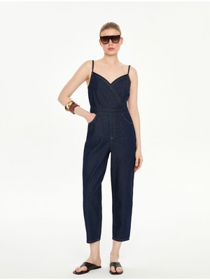 Lc Waikiki Yeni Sezon Kruvaze Yaka Askılı Kadın Jean Tulum