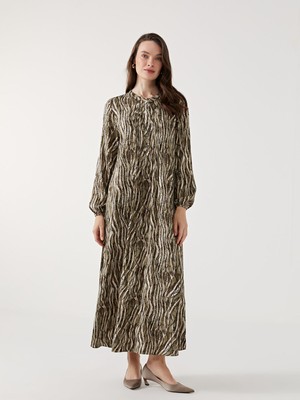 Lc Waikiki Yeni Sezon Bisiklet Yaka Desenli Elbise