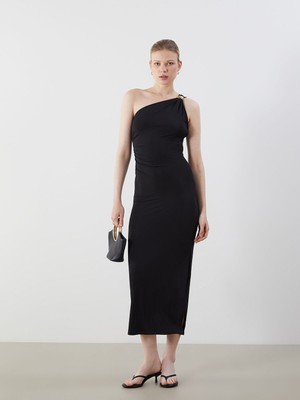 Lc Waikiki Yeni Sezon Tek Omuz Büzgülü Elbise